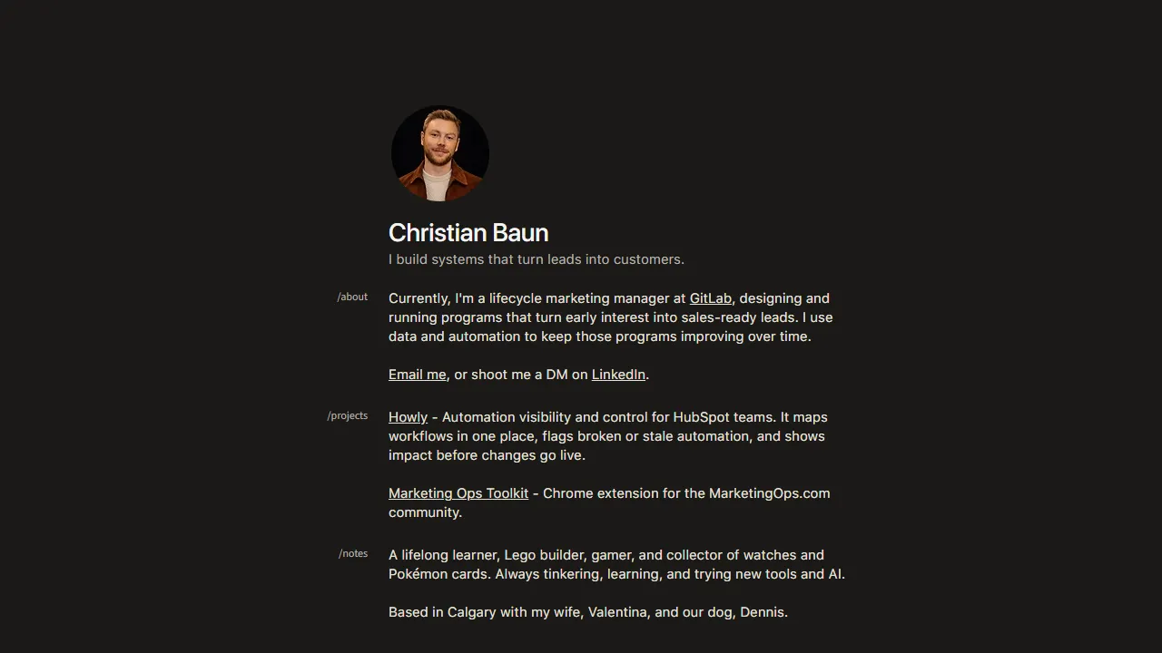 christianbaun.com - Free HubSpot Chrome Extension Toolbox screenshot