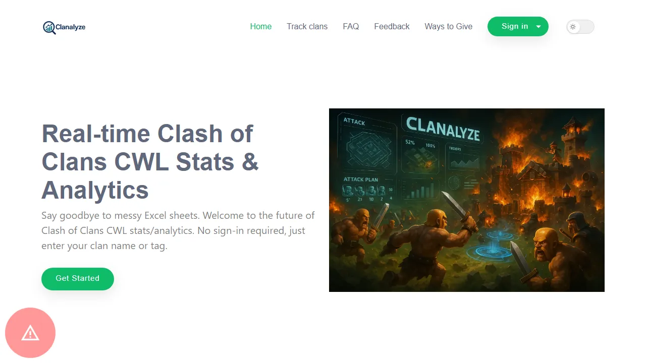 clanalyze.com - Game Data Analytics Platform for Clashers screenshot