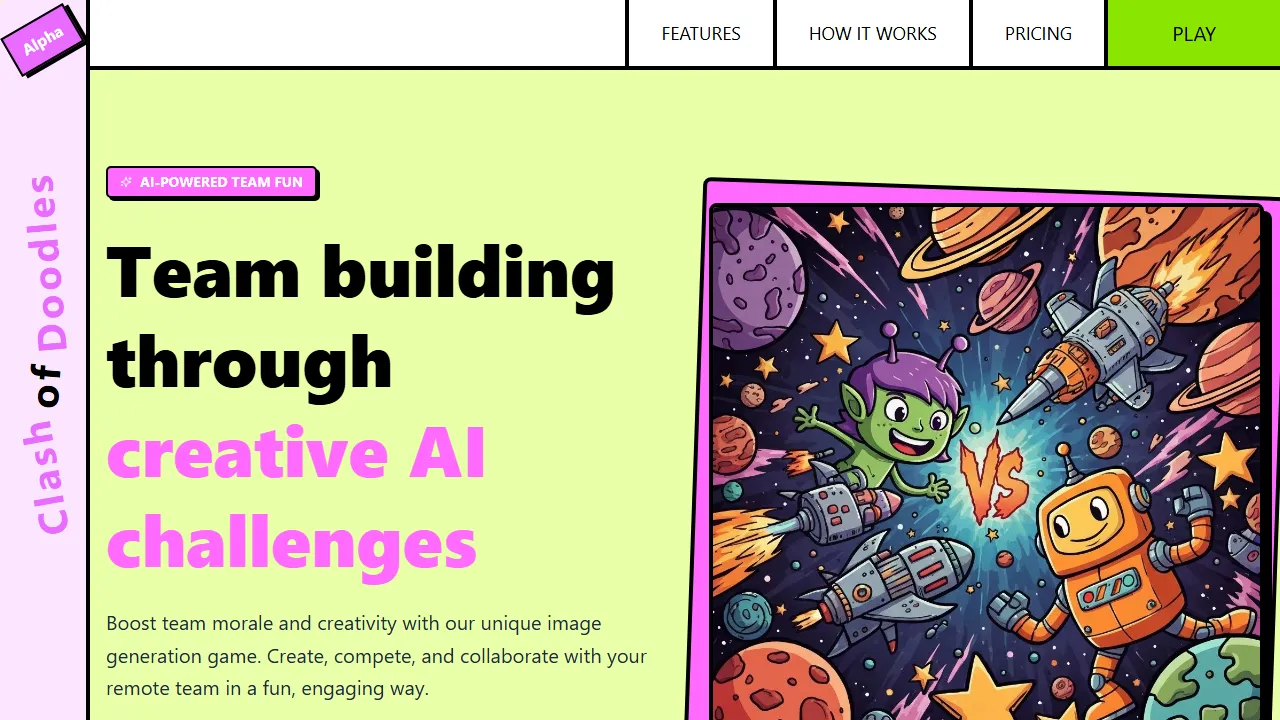 clashofdoodles.com - AI Team Building Activities for Remote Teams screenshot