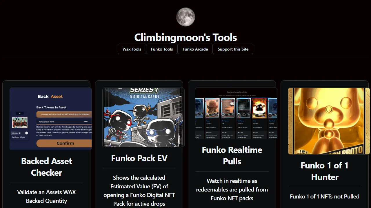 climbingmoon.com - NFT Rarity Tools and NFT Tracker screenshot