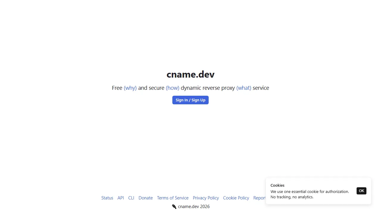 cname.dev - Free Reverse Proxy Server Secure Dynamic Service screenshot