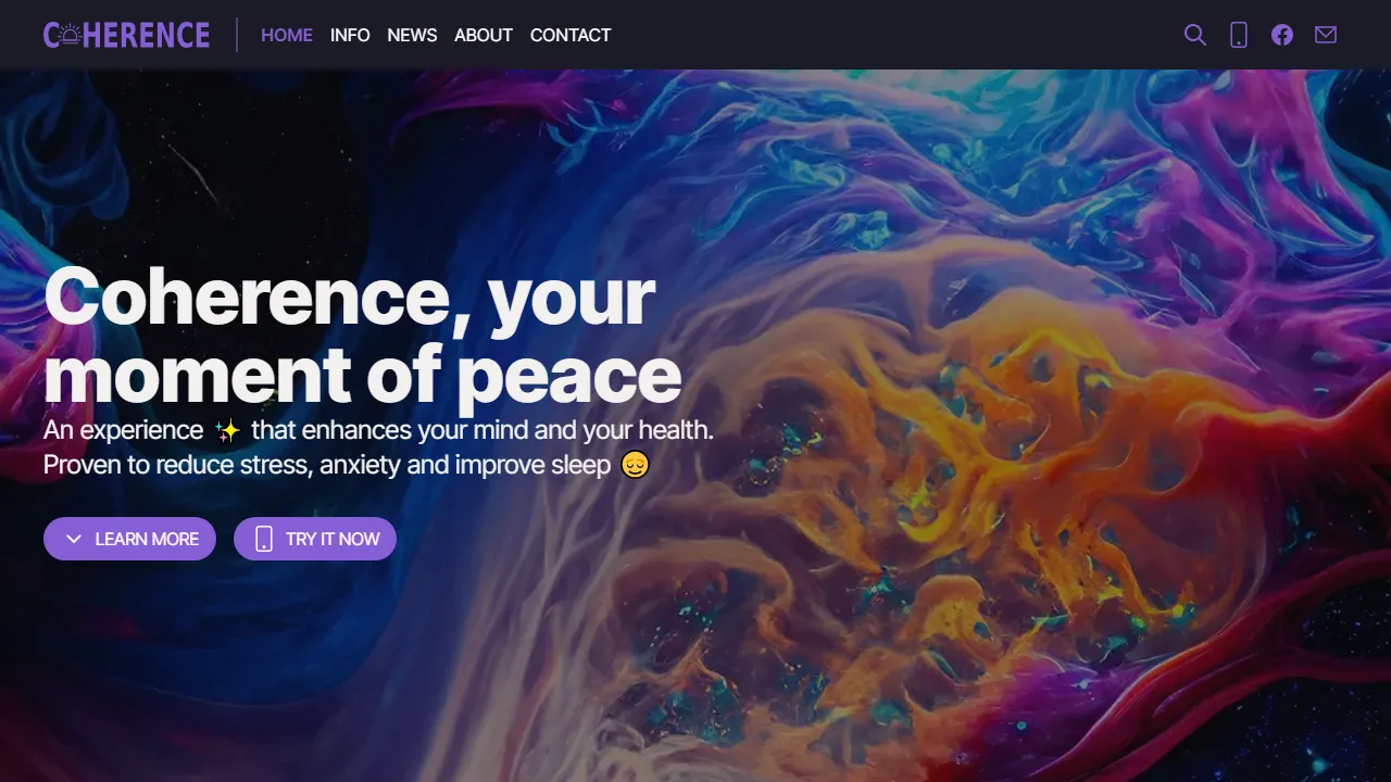 coherence-app.com - Relaxing Mind App for Heart Health screenshot