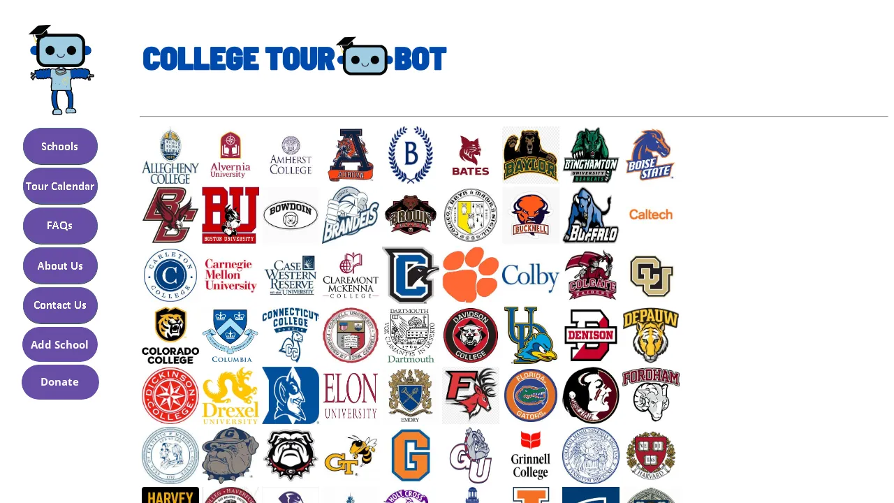 collegetourbot.com - College Tour Booking and Availability Alerts screenshot