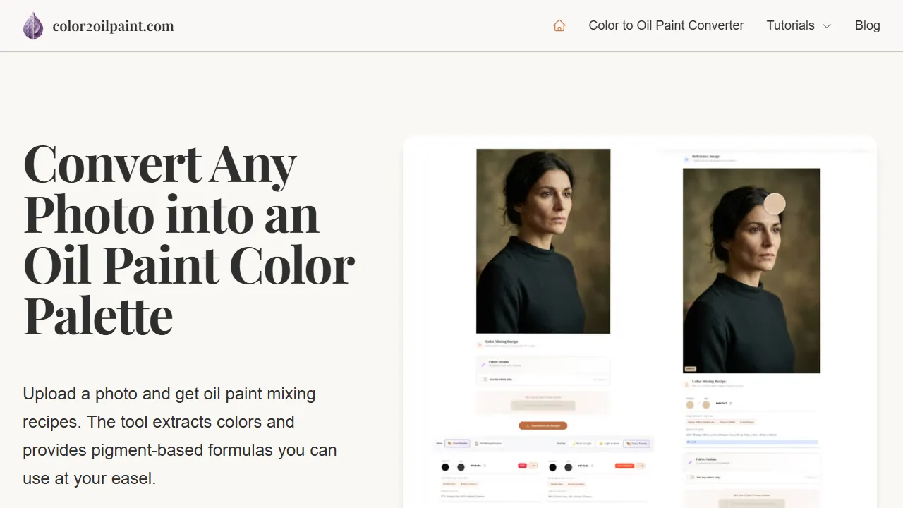 color2oilpaint.com - Digital Painting and Artwork Software Tools screenshot