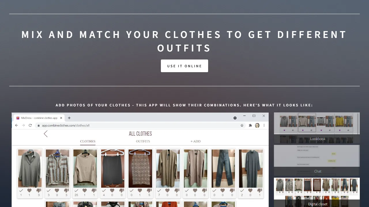 combineclothes.com - Outfit Combination App for Shirt and Pant Sets screenshot