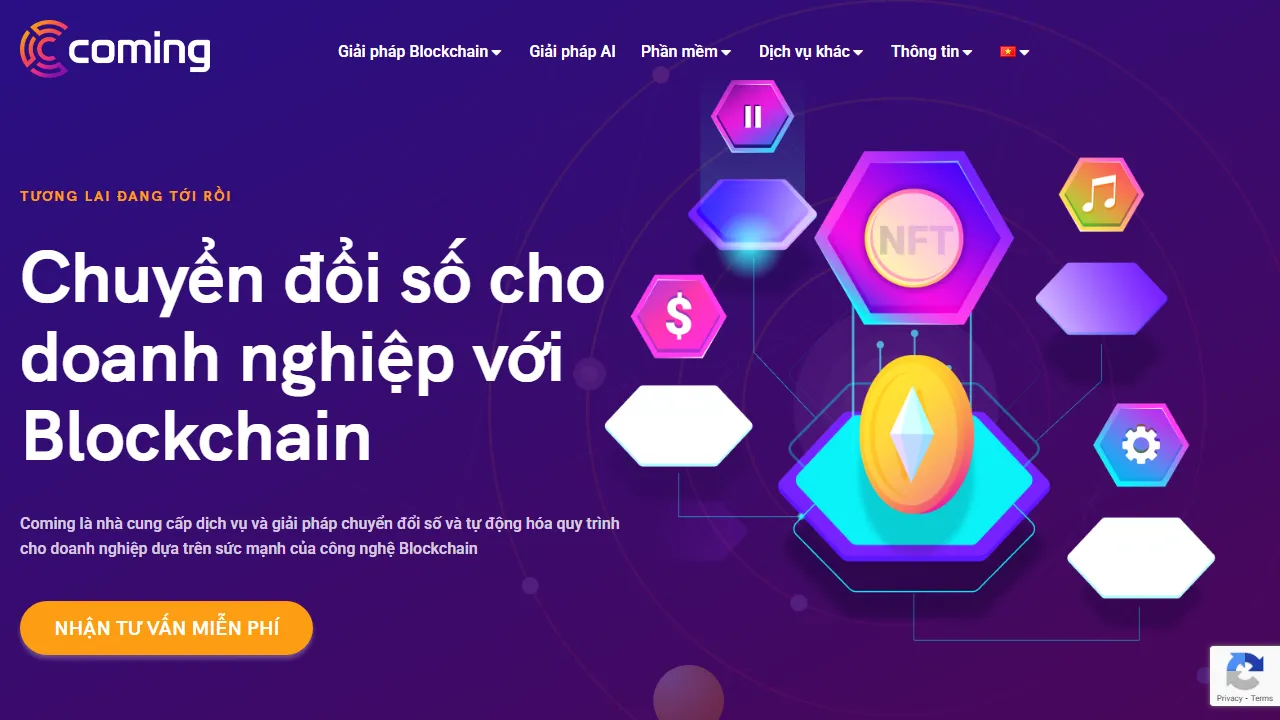coming.io - Blockchain Solutions for Business Automation and Transformation screenshot