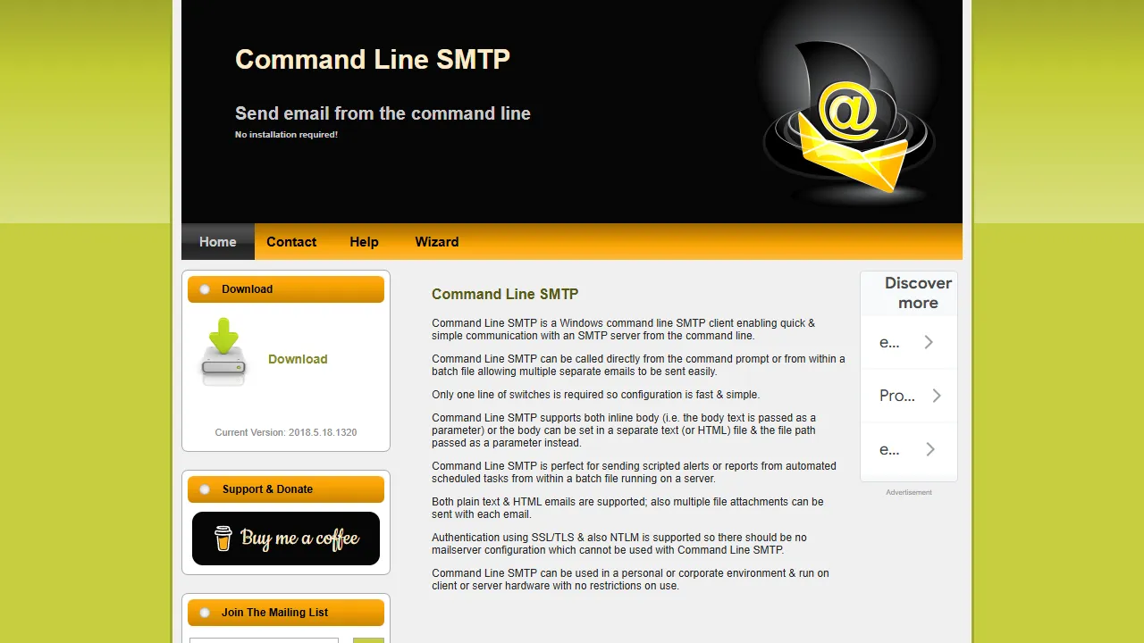 commandlinesmtp.com - Simple Open Source SMTP Server screenshot