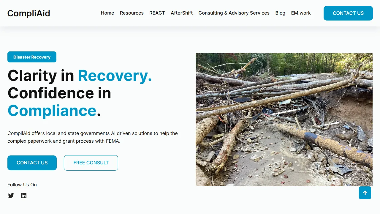 compliaid.com - Disaster Recovery Compliance Tool for FEMA screenshot