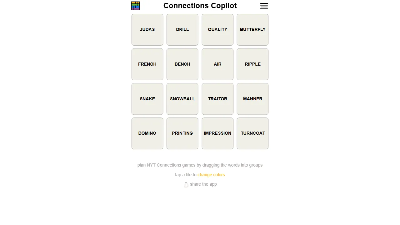 connections-copilot.com - Crossword Solver and Puzzle Tool screenshot