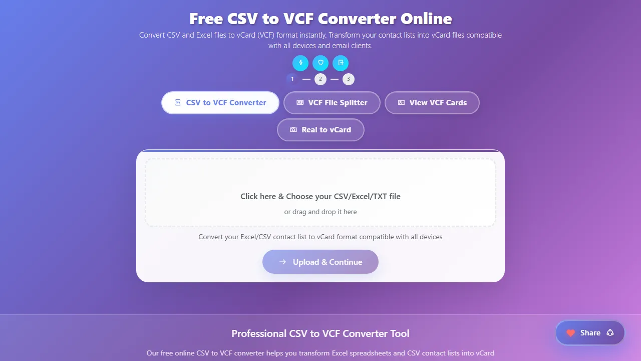 convertcsvtovcf.com - File Converter - PDF Solution screenshot