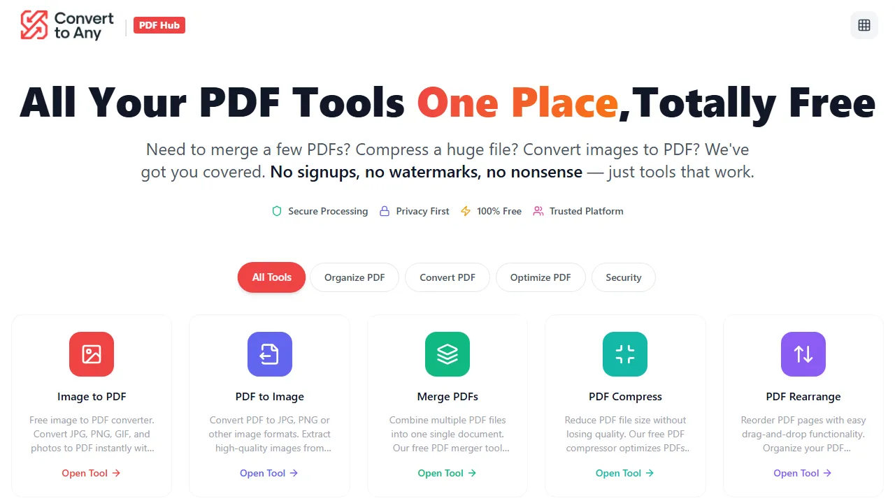 converttoany.com - Convert PDF to Word Converter Online screenshot