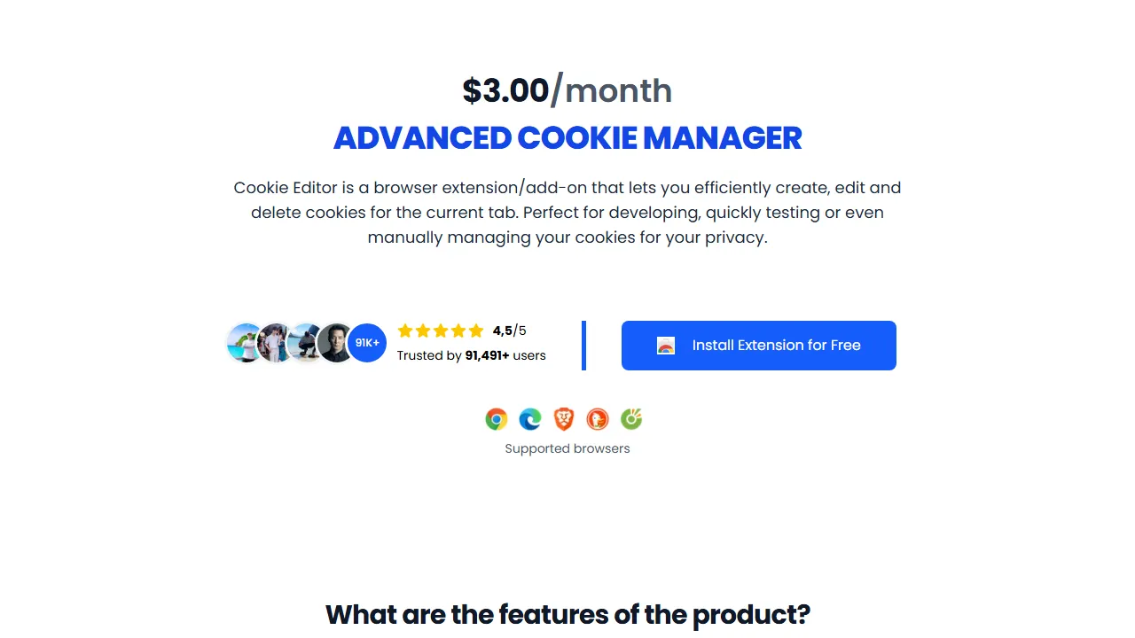 cookieeditor.org - Cookie Editor Support and Appreciation screenshot