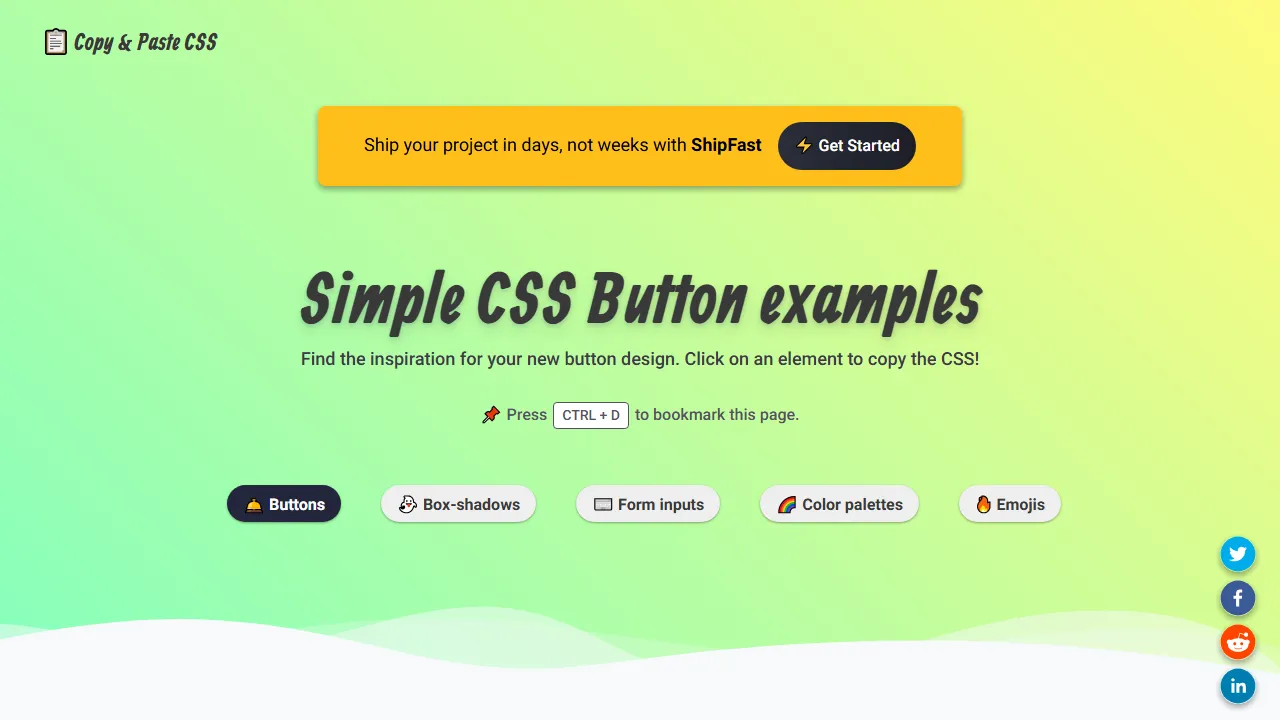 copy-paste-css.com - CSS Code Snippets for Web Design screenshot