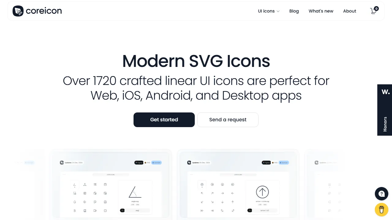 coreicon.dev - SVG Icon Library for Developers screenshot