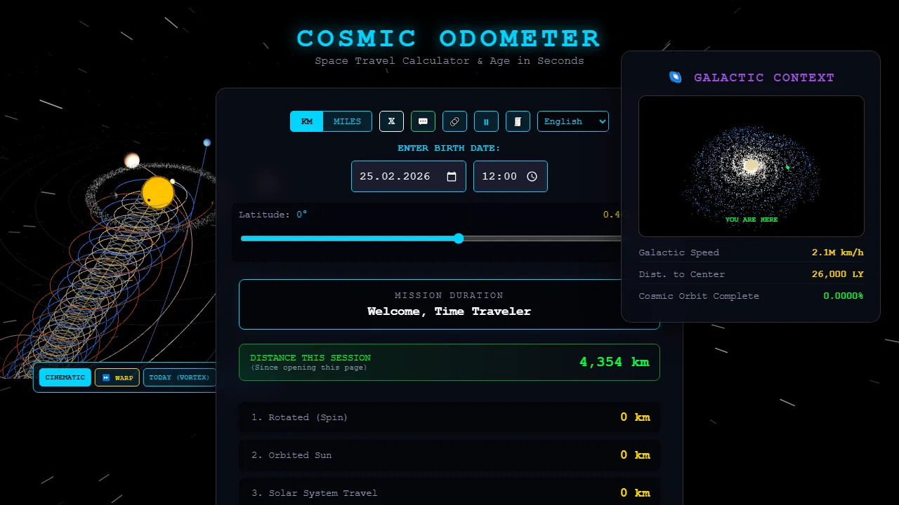 cosmicodometer.space - Data Visualization Tool to Explore the Universe screenshot