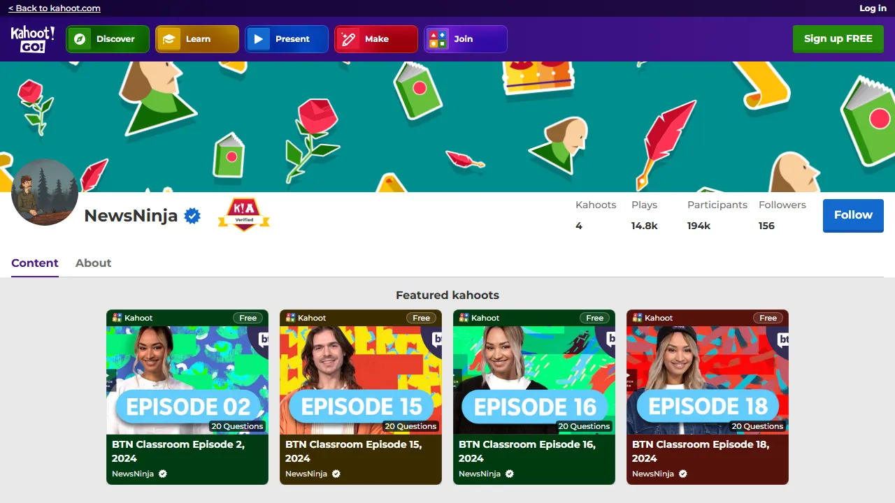 create.kahoot.it - Create Engaging Interactive Quizzes and Polls Online screenshot