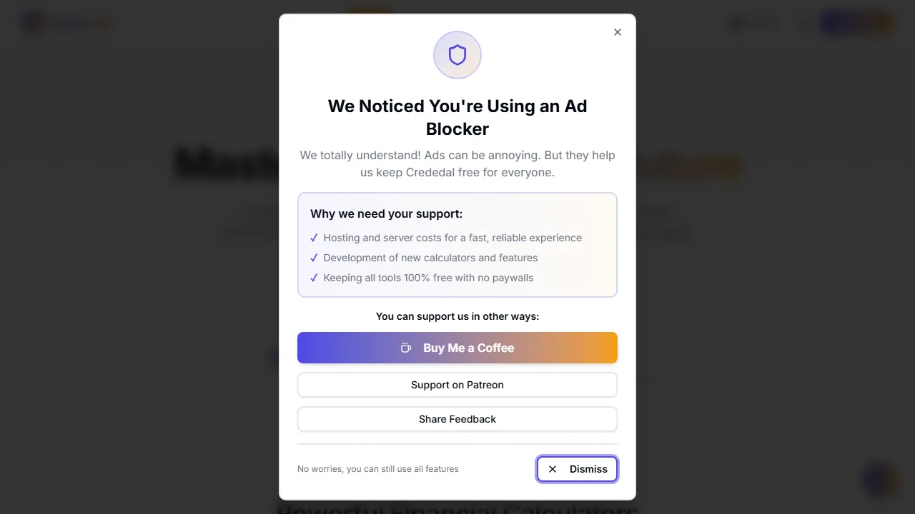 crededal.com - Free Online Compound Interest Calculator Tool screenshot
