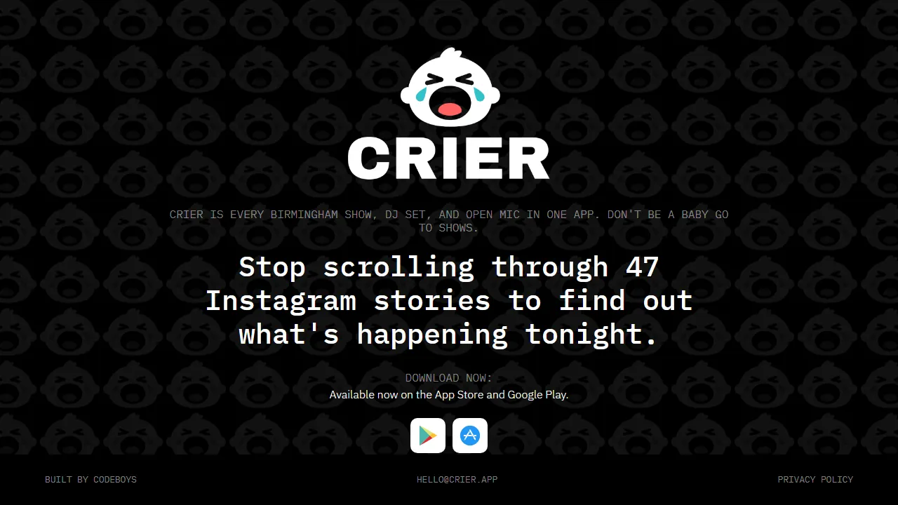 crier.app - Free Event Discovery App for Birmingham screenshot