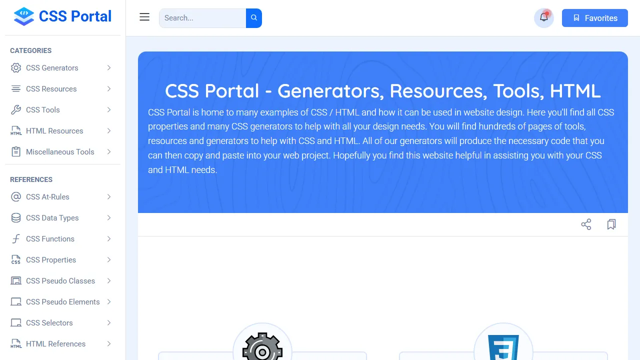 cssportal.com - Developer Resources and Online Utilities screenshot