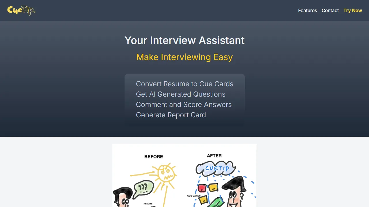 cuetip.in - Hiring Tool to Save Time screenshot