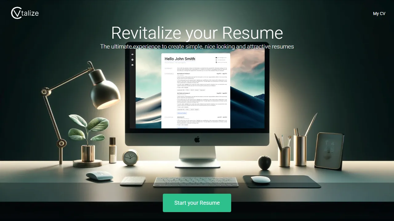 cvtalize.com - Online Resume and CV Maker screenshot