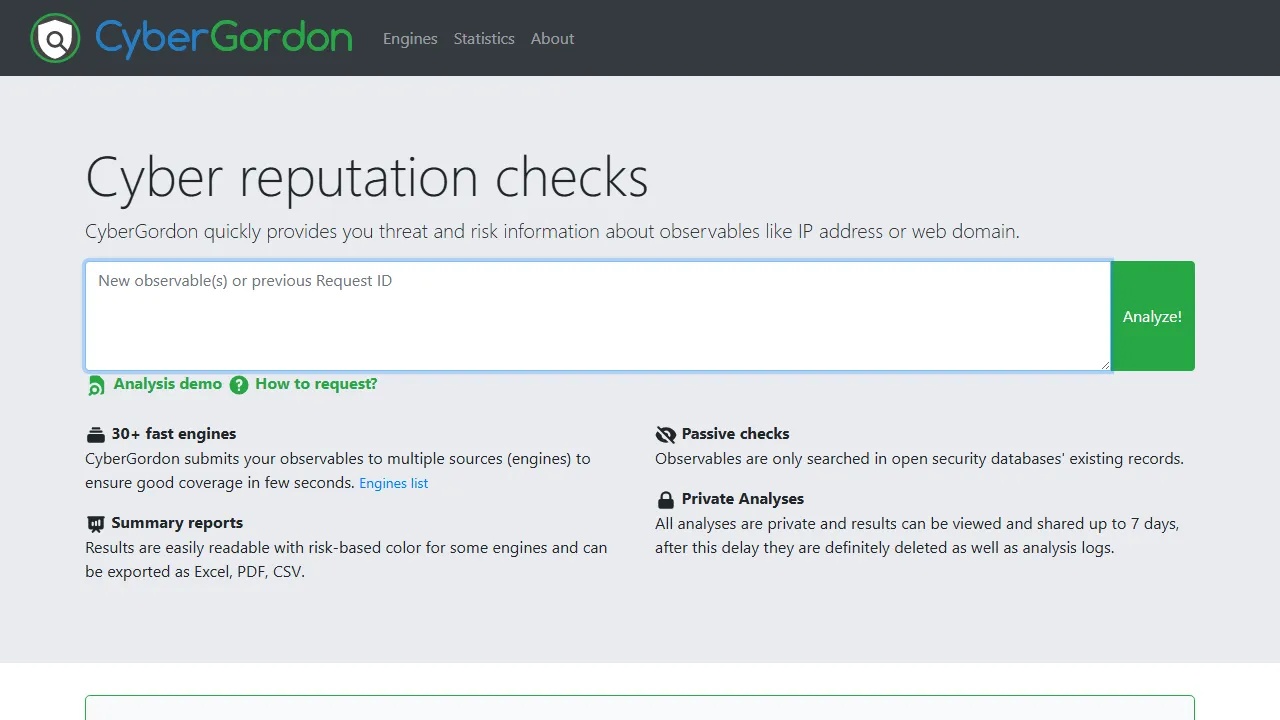 cybergordon.com - Cybersecurity Vulnerability Scan Tool Online screenshot