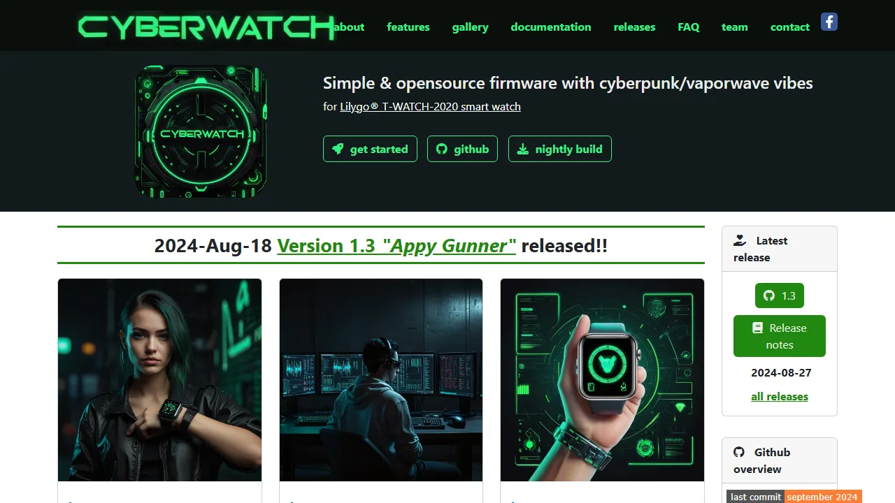cyberwatch.cyberdeck.cz - Open Source OS for Smart Watches screenshot