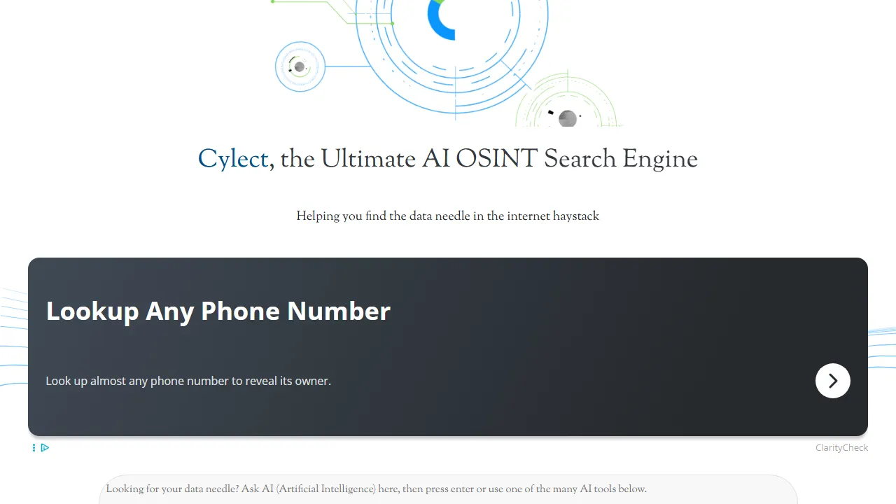 cylect.io - AI OSINT Framework Open Source Intelligence Tools screenshot