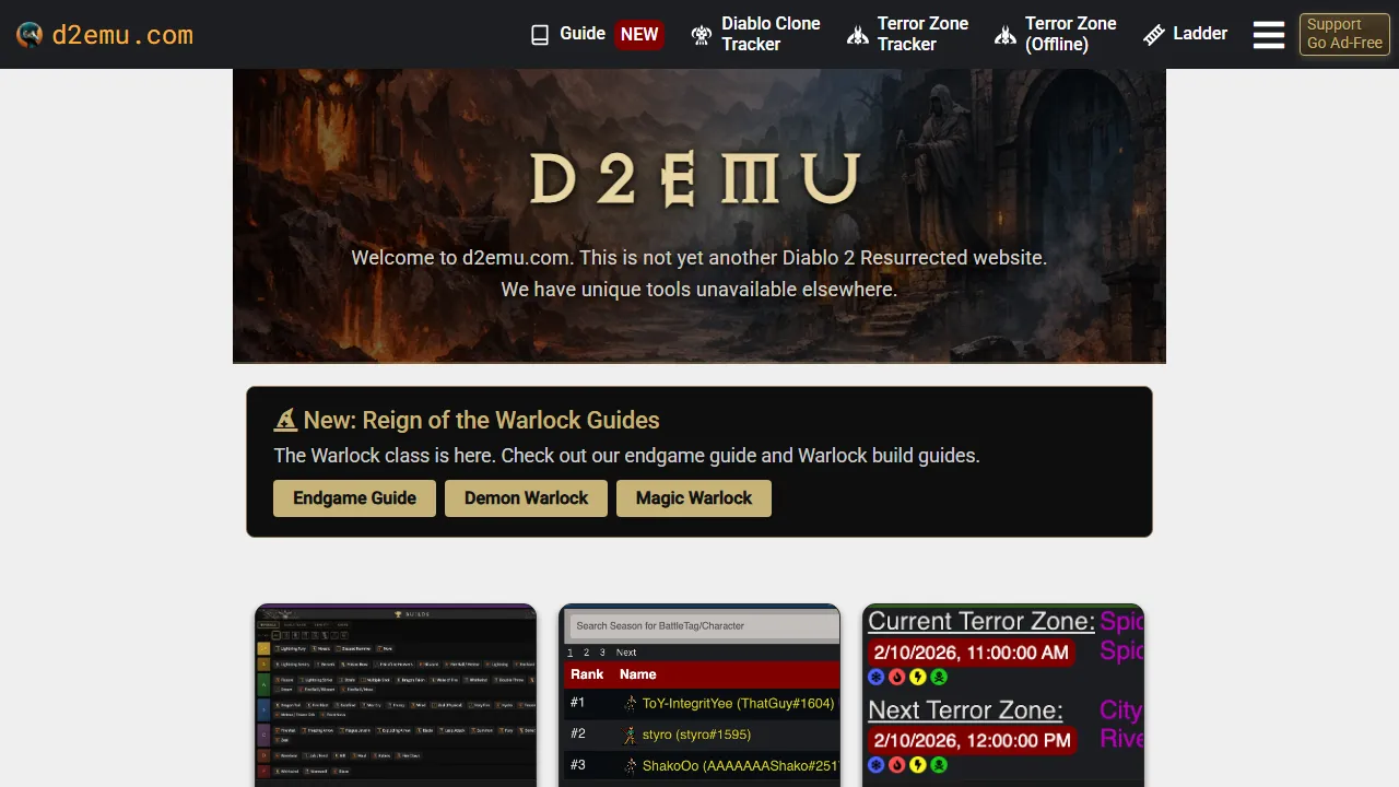 d2emu.com - Game Save Editor - Diablo 2 Tools screenshot