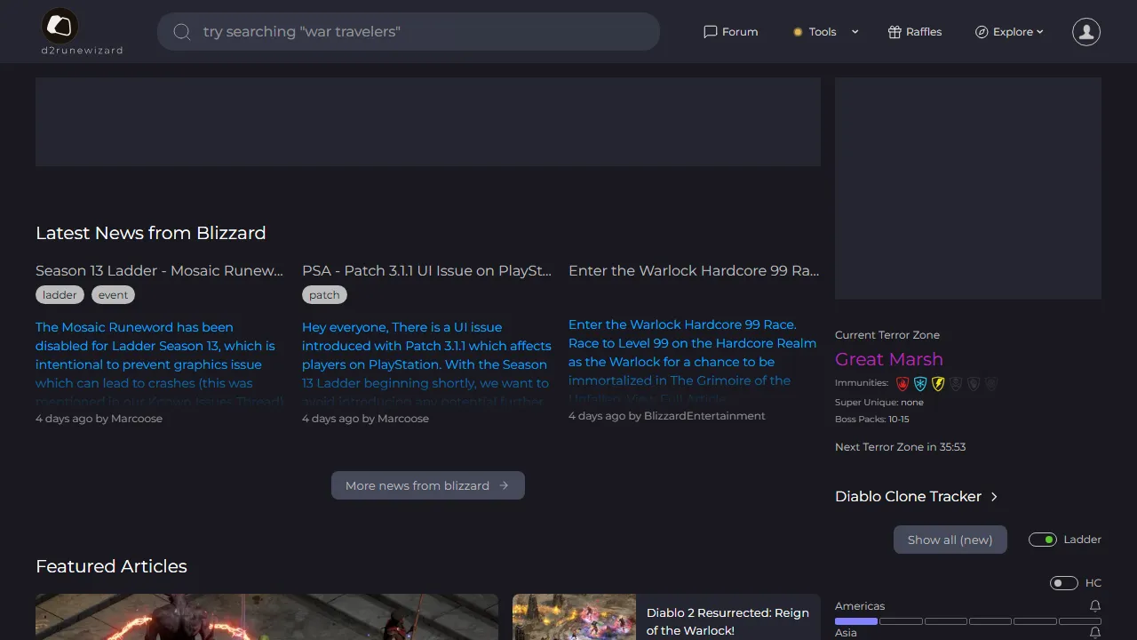 d2runewizard.com - Free Online Game Calculator Tool screenshot