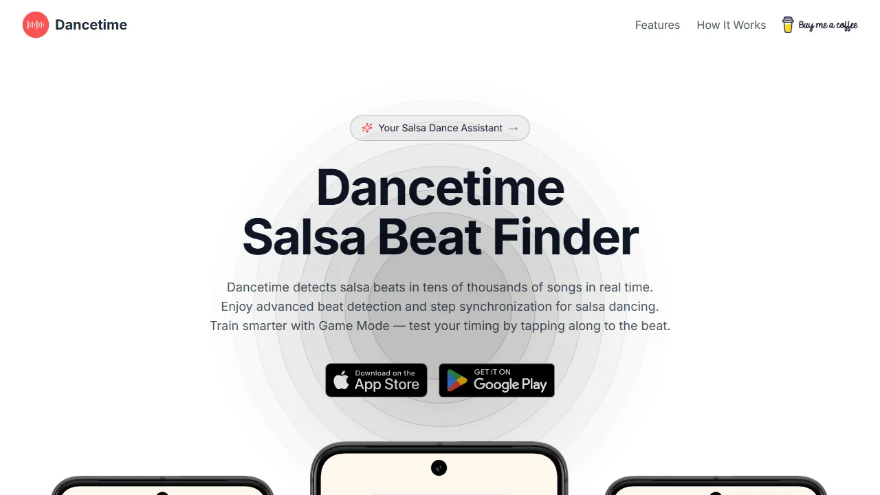 dancetimeapp.com - Rhythm Detection App for Salsa Dancing screenshot