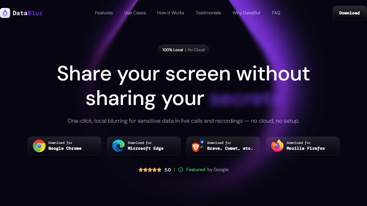 datablur.app - Free Browser Extension for Enhanced Privacy screenshot
