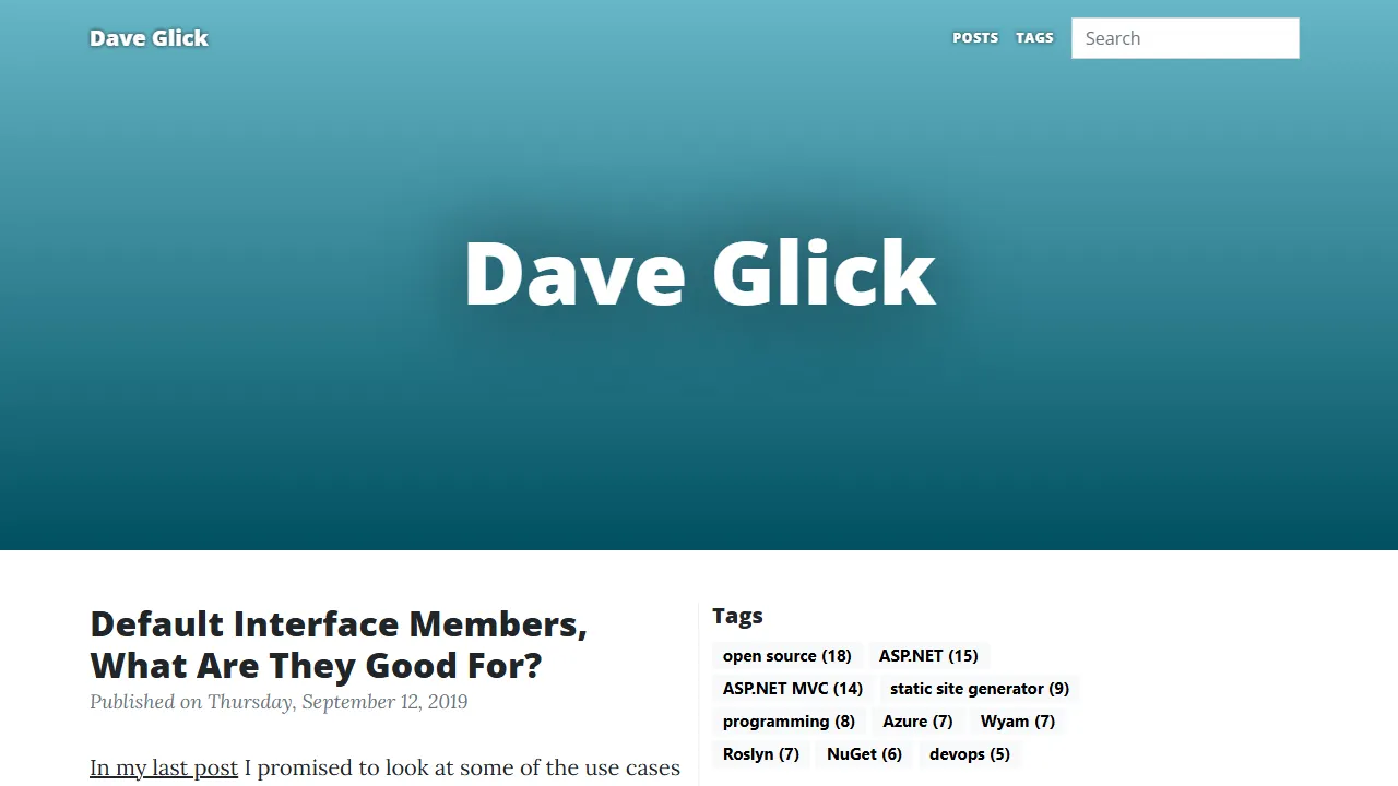 daveaglick.com - Open Source Static Site Generator for .NET screenshot