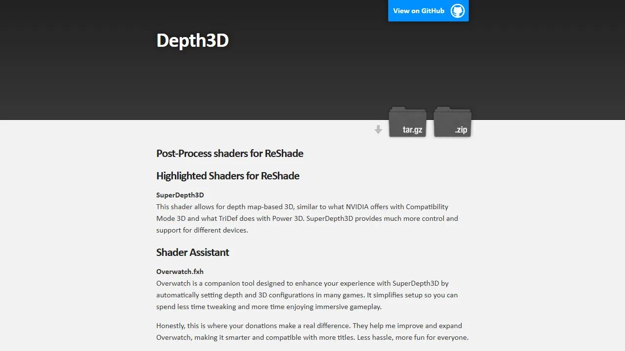 depth3d.info - Support Reshade Shaders Developer and VR Software screenshot