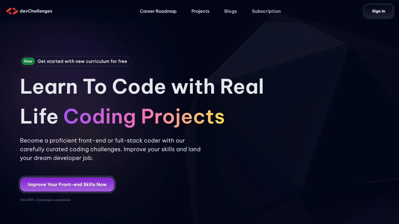devchallenges.io - Coding Practice Platform For Real-Life Projects screenshot