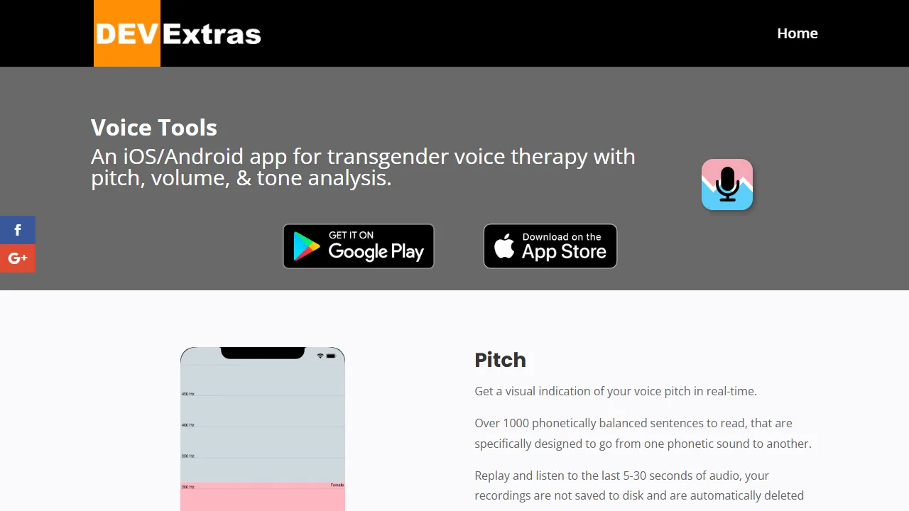 devextras.com - Support Voice Therapy App Development screenshot