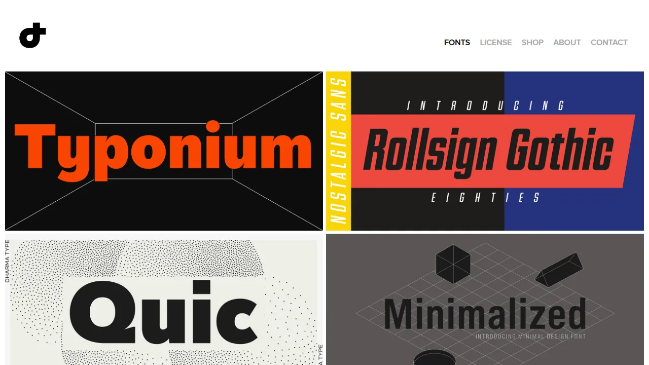 dharmatype.com - Exclusive Fonts for All Designers screenshot