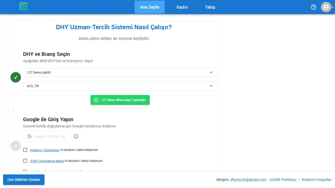 dhyuzman.com.tr - Medical Placement System for Doctors in Turkey screenshot