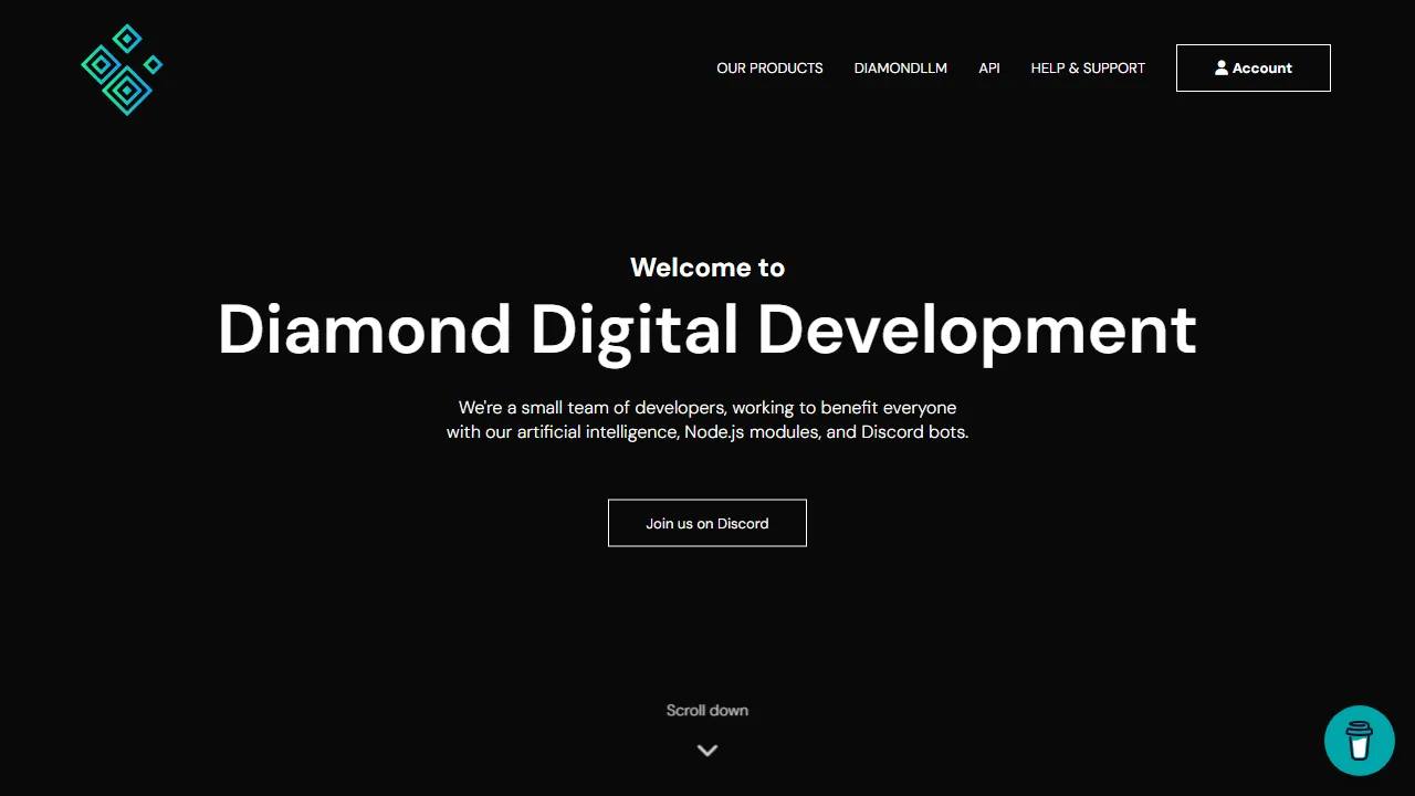 diamonddigital.dev - Support Future AI Project Development screenshot