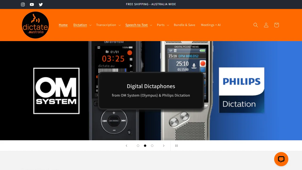 dictate.au - Speech to Text Transcription Software and Solutions screenshot