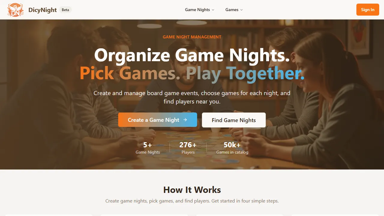 dicynight.com - Free Online Board Game Tracker Tool screenshot