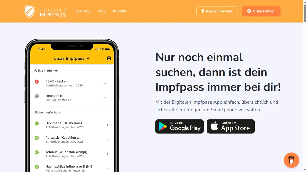 digitaler-impfpass.at - Vaccinated App to Manage Immunization Records screenshot