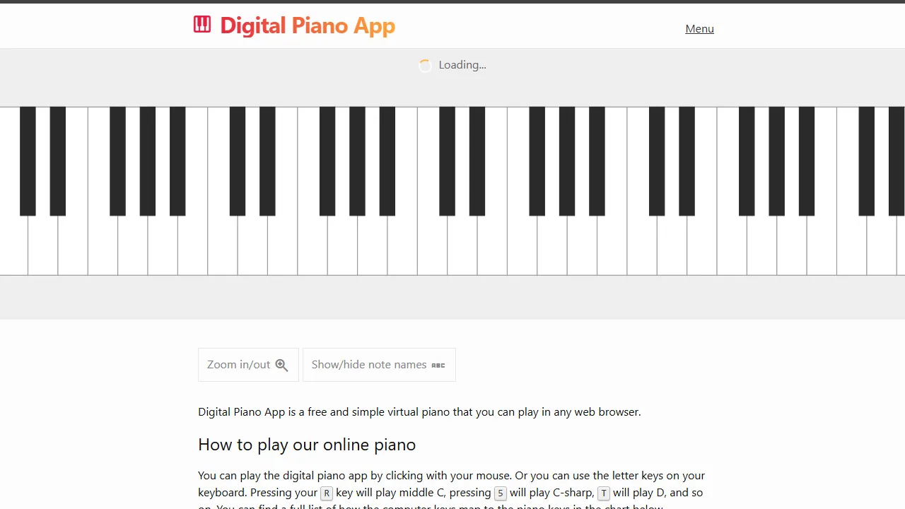 digitalpiano.app - Play Virtual Piano Online Now screenshot