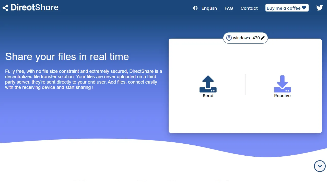 directshare.io - Free Cloud Sharing Service to Support Project screenshot