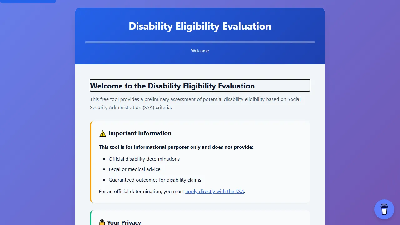 disabilityselfscreen.org - Accessibility Apps - Donation Supported screenshot