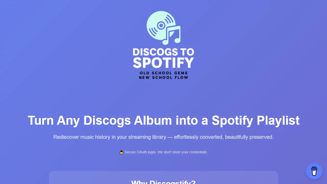 discogstify.com - Tool to Create Spotify Playlists screenshot