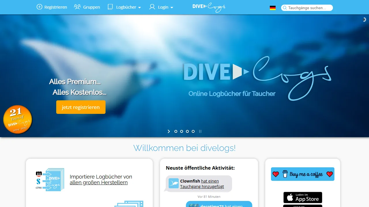divelogs.de - Free Dive Log App for Scuba Diving screenshot