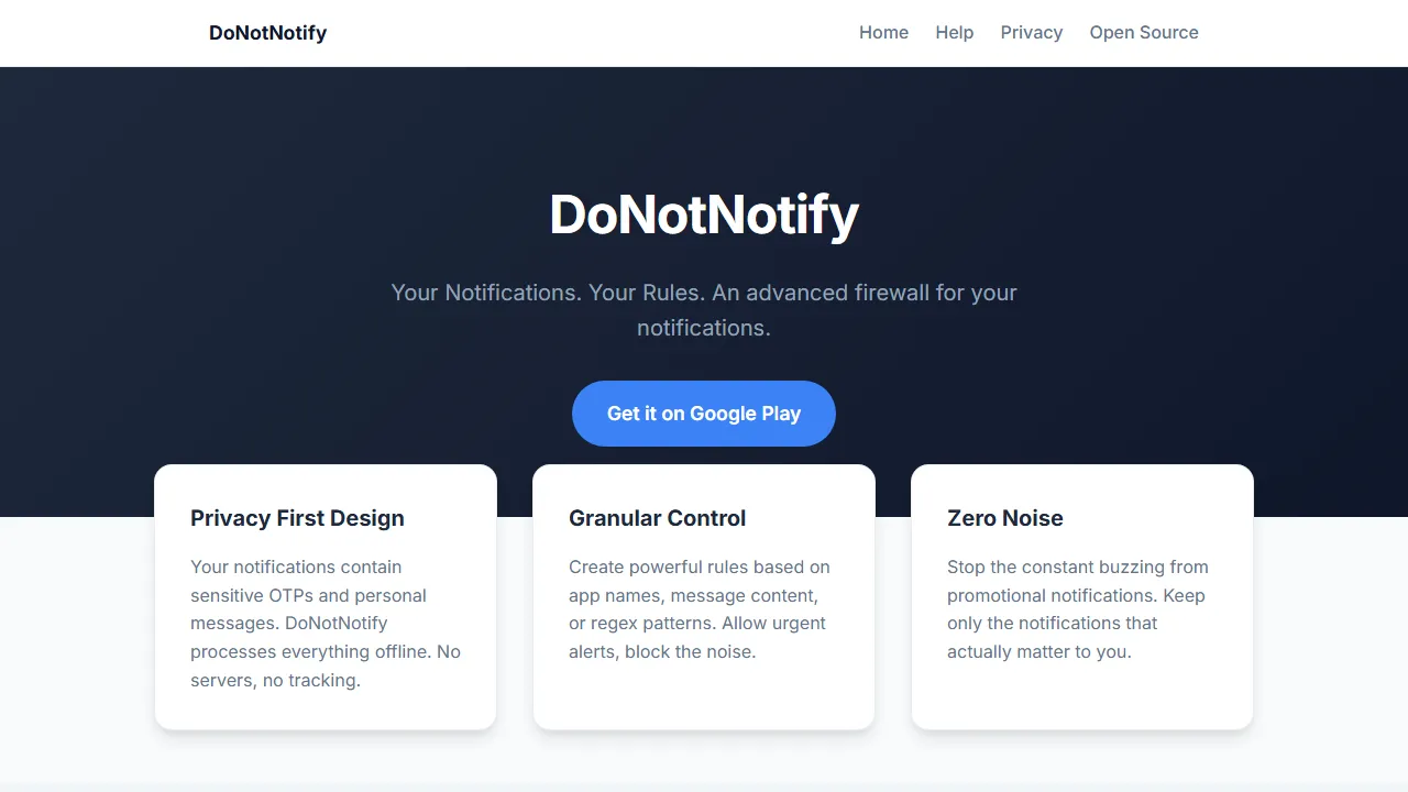 donotnotify.com - Notification Management Tool Online screenshot