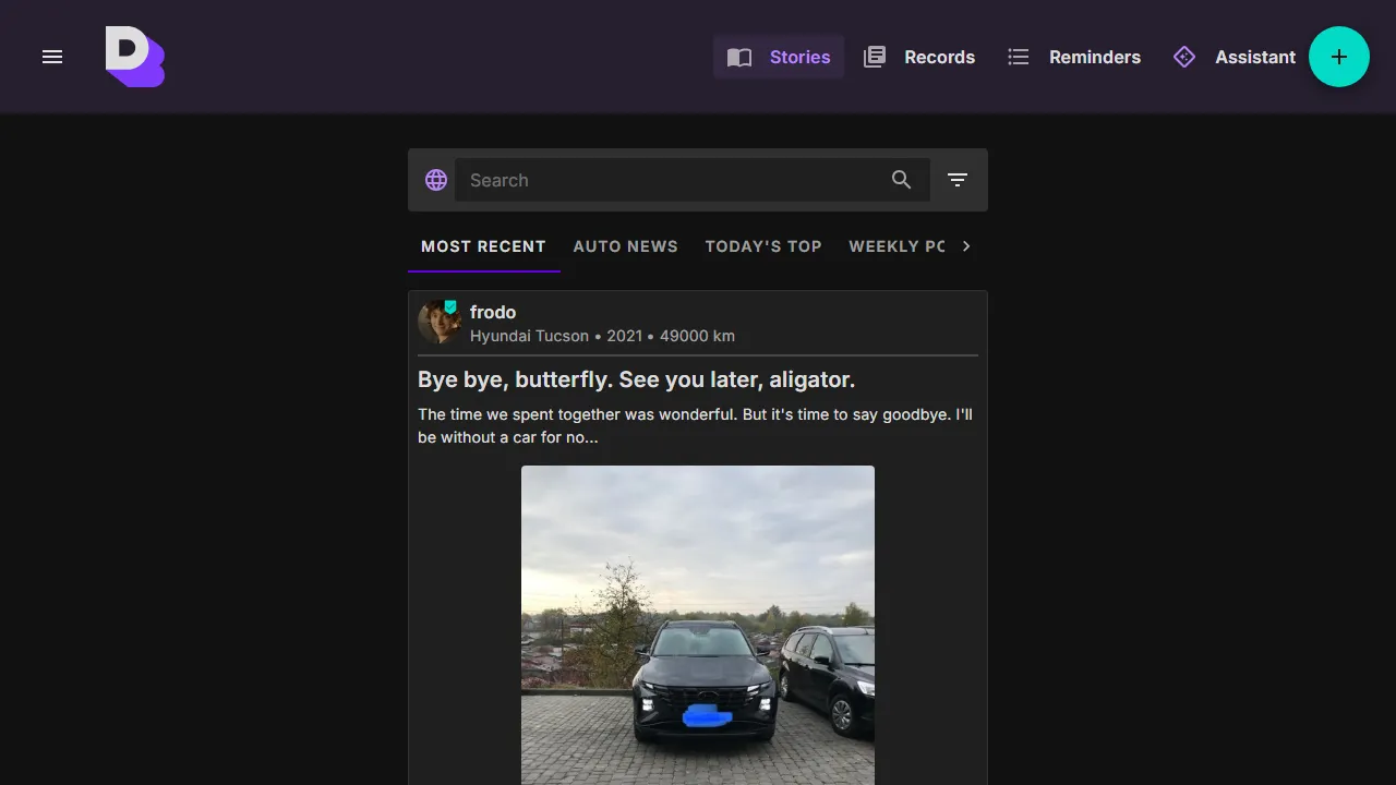 driverbook.io - Community App for Vehicle Management screenshot