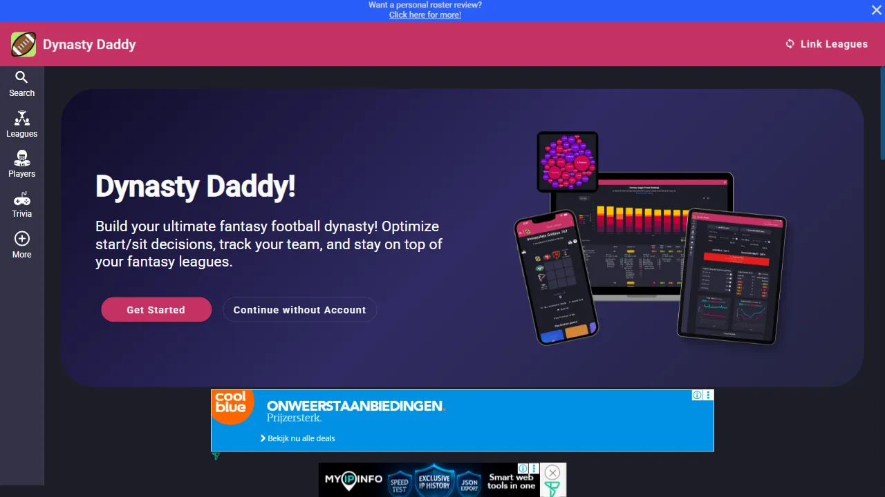 dynasty-daddy.com - Fantasy Sports Platform for Dynasty Leagues screenshot